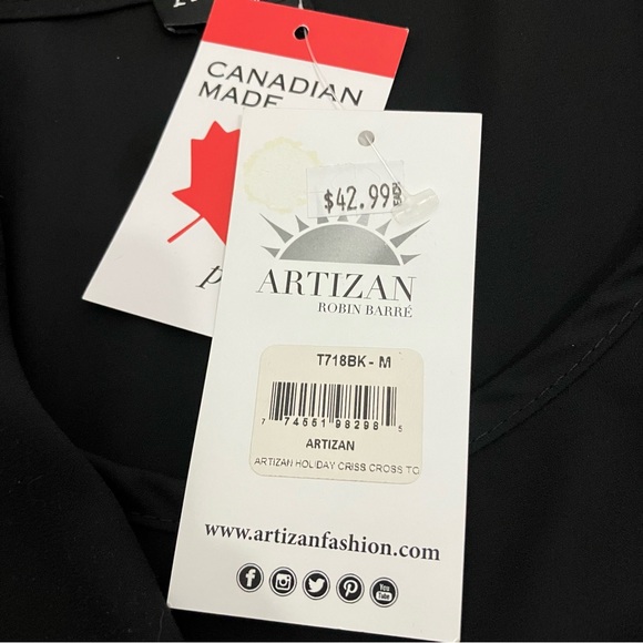 NWT | Artizan by Robin Barre | Black Sheer Blouse With loose fit sleeves - Picture 8 of 9